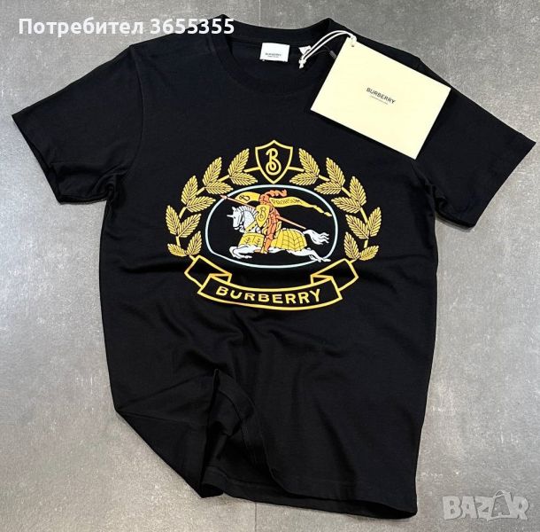 Нови мъжки тениски с етикети Burberry в черен цвят S-2XL, снимка 1