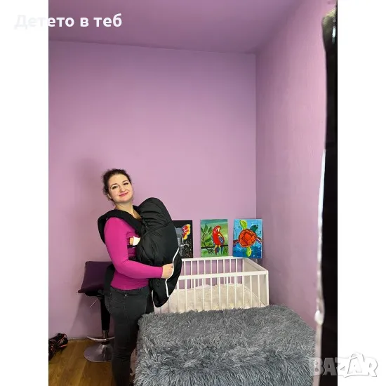 Много дебело покривало за слинг ,кенгуро ,ерго раница черно, 0-1 година, снимка 1