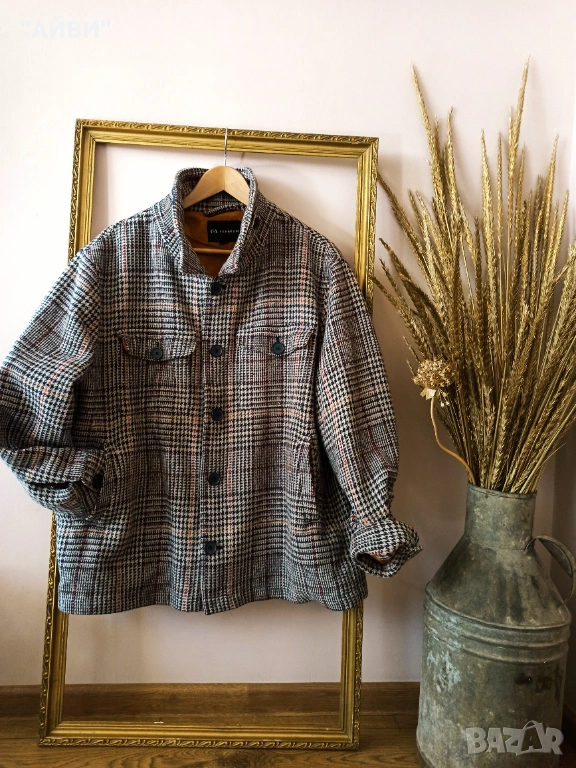 Дамска карирана риза-яке овършърт, снимка 1