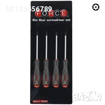 Отвертки TORX 5-стенни с отвор T6-T7-T8-T9 FORCE, снимка 1