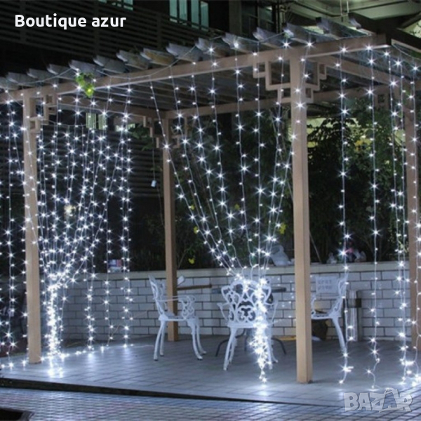 Коледна украса - LED светеща завеса, 300x60 см., снимка 1