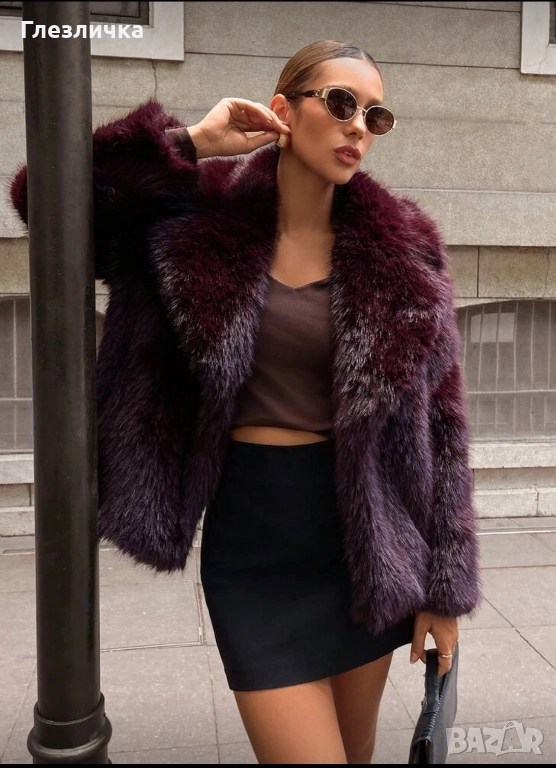 Красив кожух от еко кожа в Бордо , снимка 1