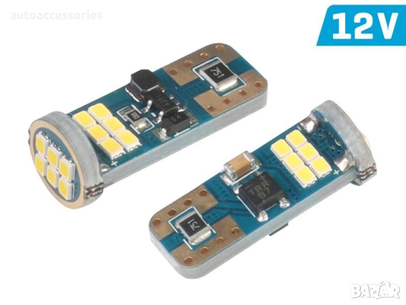 	Диод VISION W5W (T10) крушка 12/24V 15x 4014 SMD LED, неполярна, CANBUS, бяла, 2 бр. 58285, снимка 1