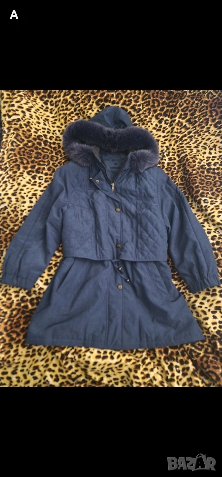 Олекотена парка с естествен пух на качулката , снимка 1