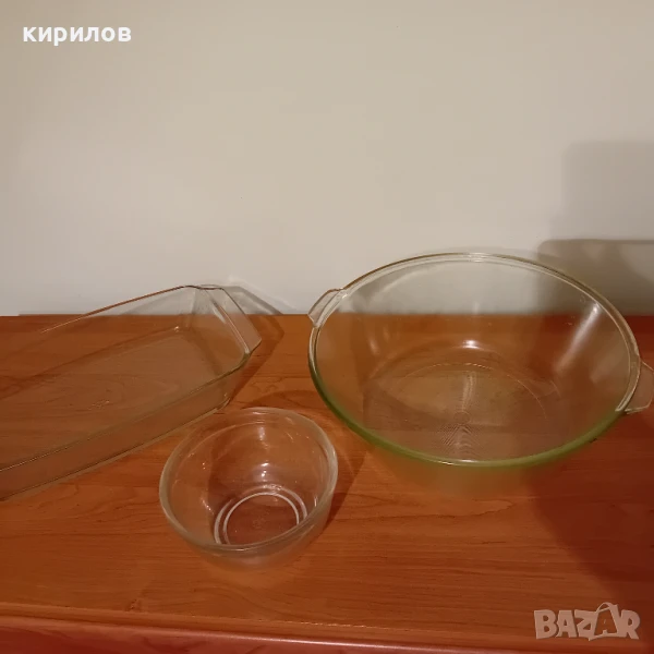 Комплект съдове от йенско стъкло, снимка 1