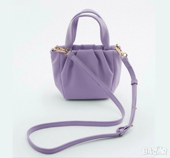 Малка дамска чанта ZARA цвят Лавандулово лилаво, снимка 1