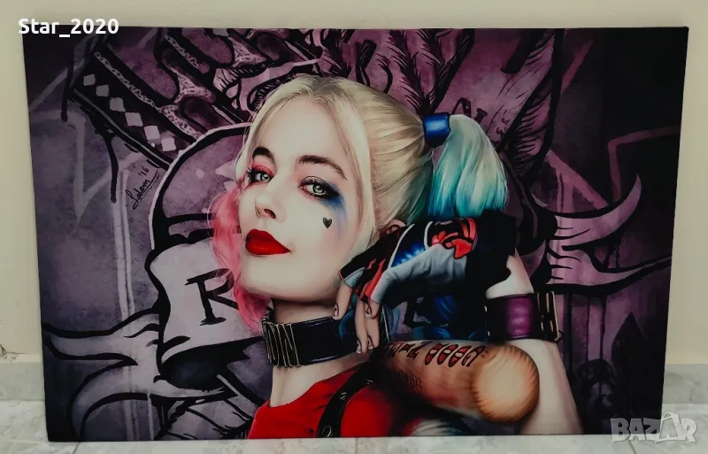 Светеща картина с LED осветление - Harley Quinn , снимка 1