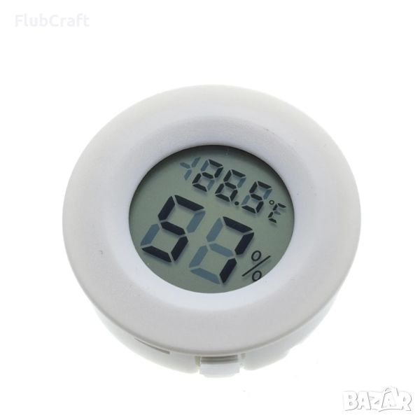 Дигитален термометър / влагомер – Бял, снимка 1
