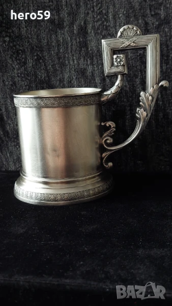 Царска Русия сребро 84 подстакан стил модерн., снимка 1