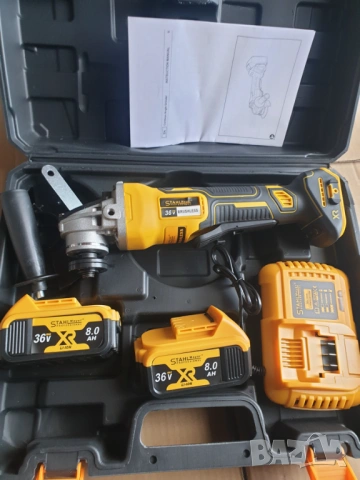 нов Акумулаторен Ъглошлайф Kraftroyal 36V 8,0AH x2 Батерии и зарядно, снимка 3 - Други инструменти - 43982964