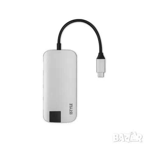 Сребрист многофункционален HUB iSTYLE, снимка 1
