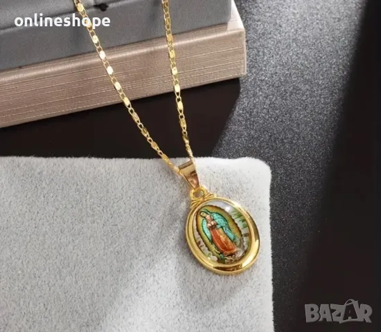 Златист Религиозен Амулет / Колие - Дължина 50см, снимка 4 - Колиета, медальони, синджири - 49730197