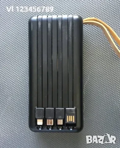 10 000 mAh Соларна батерия с LED диспей - Power Bank KLGO KP-97 с 4 вградени кабела