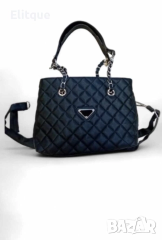 Стилна дамска ежедневна чанта с къса и дълга дръжка