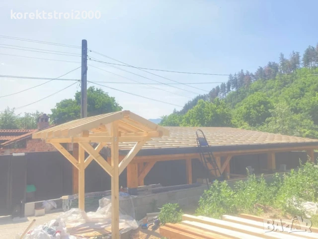  Ремонт на покриви, Дървени навеси, Изграждане на дървени навеси, Беседки, Перголи. , снимка 4 - Ремонти на покриви - 32467658