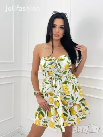 Летни рокли с лимони, снимка 13 - Рокли - 46404022