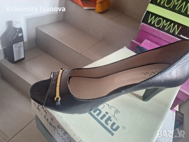 нови обувки естествена кожа,отворени отпред , снимка 4 - Дамски обувки на ток - 54160289