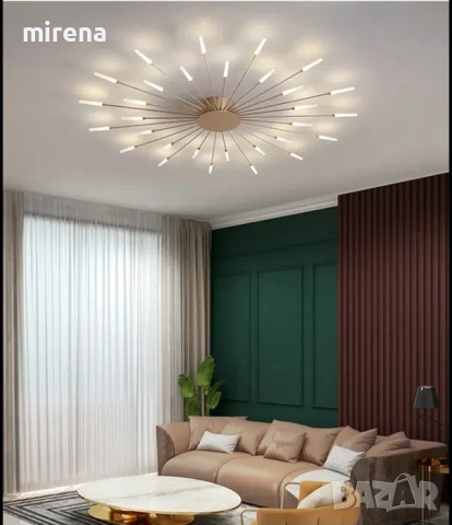Модерна LED ЛЕД фойерверки, цвете, скандинавска, полилеи (30 глави), снимка 8 - Лампи за таван - 53134110