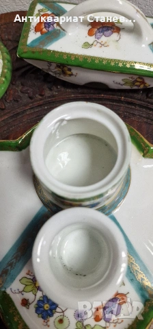 Антикварна порцеланова мастилница, снимка 9 - Антикварни и старинни предмети - 53459580