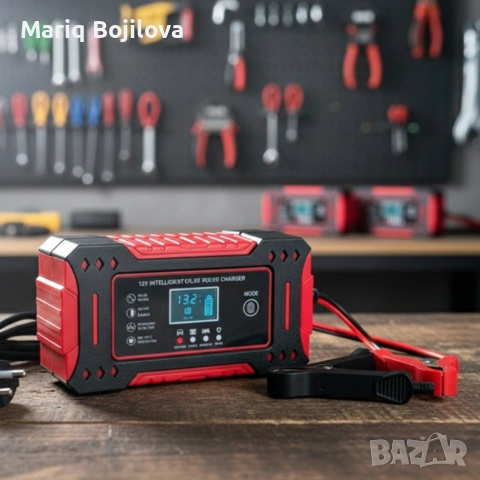 Интелигентно зарядно за акумулатор с дисплей 12V 6A импулсно