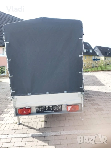 Ремарке Humbauer 2023г до 750кг, брезент, стойки, внос Германия, снимка 3 - Ремаркета - 54168414