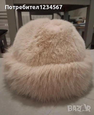 Нова зимна шапка с косъм/ налични всички цветове, снимка 5 - Шапки - 53113382