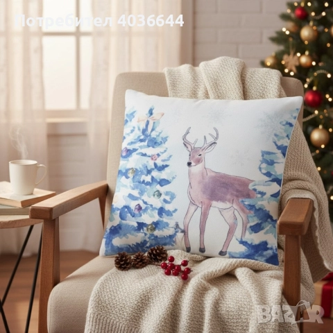 Коледни декоративни калъфки за възглавници – 7 уникални празнични дизайна, 45×45 см - 6бр в комплект
