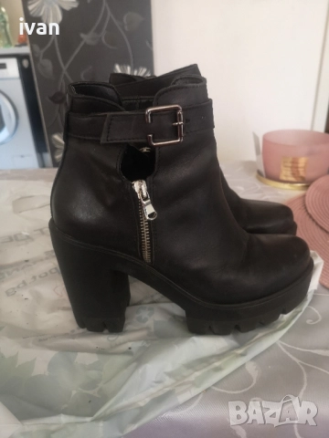 дамски боти с ток естествена кожа 38номер, снимка 3 - Дамски боти - 51866488