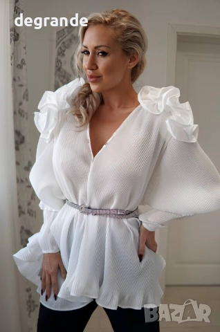 Бяла Официална дамска риза , снимка 3 - Ризи - 51790808