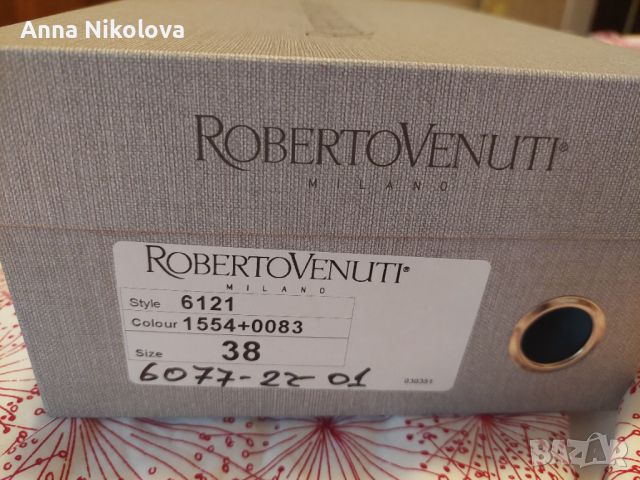 Официални обувки естествена кожа Roberto Venuti 38 номер. На едно обуване с резервни капачета, снимка 2 - Дамски ежедневни обувки - 46432815