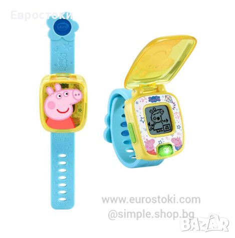 Детски часовник VTech Peppa Pig, интерактивна играчка образователен часовник Пепа Пиг