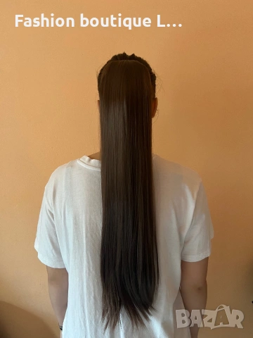 Кестенява коса екстеншън на конска опашка 60 сантиметра 100 грама може да се обработва топлинно ❤️❤️