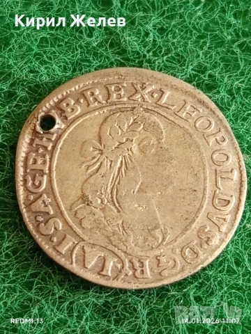 Сребърна монета 6 кройцера 1674г. Леополд първи Унгария за КОЛЕКЦИЯ 52927