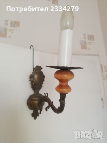 Бароков стенен аплик, бронзова лампа за стена. , снимка 1 - Лампи за стена - 46423888