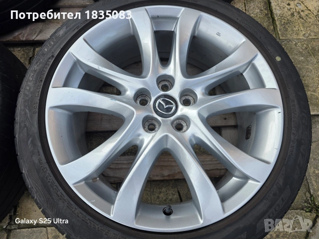 Лети джанти 19ки 5х114.3 Mazda + летни гуми 225/45/19 Bridgestone, снимка 6 - Гуми и джанти - 53707731