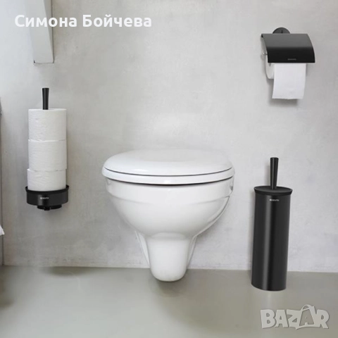 Държач за тоалетна хартия Brabantia ReNew Matt Black или Platinum, снимка 4 - Други - 52807504