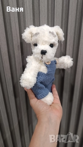 Ръчно плетено кученце, снимка 3 - Плюшени играчки - 52027985
