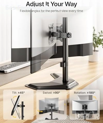 Нова регулируема Свободностояща стойка за монитор VESA 17-32 инча 10 кг, снимка 4 - Други стоки за дома - 54207793