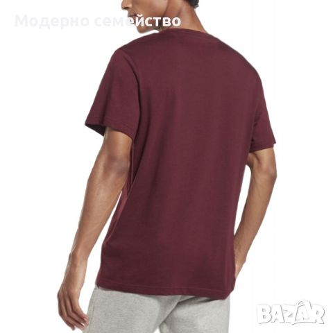 Мъжка тениска reebok identity classics tee burgundy, снимка 2 - Тениски - 46751745