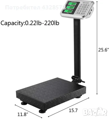 Сгъваема електронна везна кантар до 300кг, снимка 2 - Оборудване за магазин - 48645282