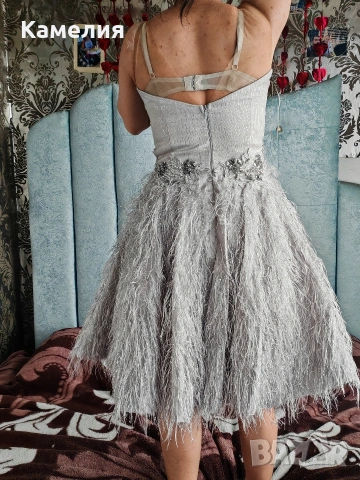 къса сива бална рокличка. s размер, снимка 3 - Рокли - 54056697
