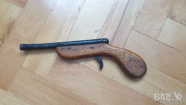 Стара дървена играчка пистолет, снимка 1 - Колекции - 46166718
