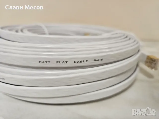 40m Ethernet Cable - Fastest Cat7 Flat Ethernet Cable 750MHz 10GB, снимка 1 - Кабели и адаптери - 47162418