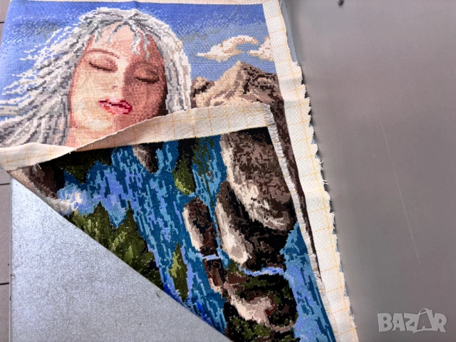 Ушит Гоблен "Водната фея"-52см х 34 см, снимка 8 - Гоблени - 54056297