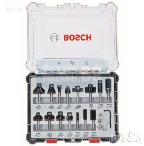 Фрезер за дърво профилен Bosch, ф 8 мм, 15 бр., снимка 1 - Други инструменти - 46394028