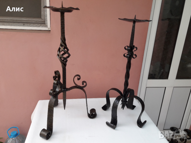 свещник от ковано желязо, снимка 4 - Антикварни и старинни предмети - 45040654