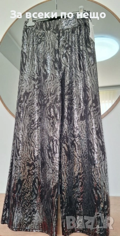 Дамски Панталон Свободен Силует С Пайети Код BS-129, снимка 7 - Панталони - 52770333