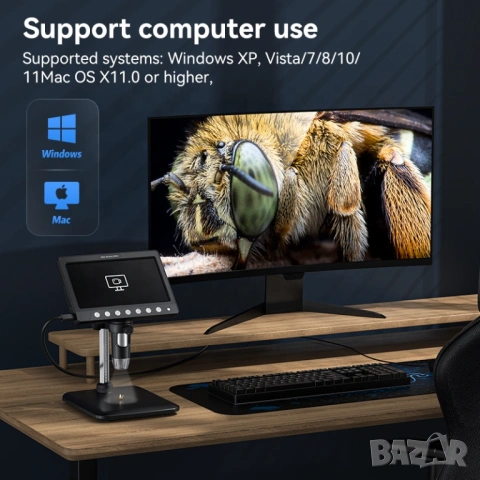 Цифров миркоскоп с 7 инчов екран 1200X zoom, снимка 6 - Ремонт на друга електроника - 53752067