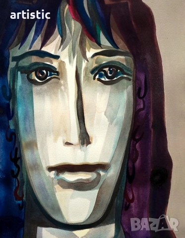 Дечко Узунов, живописен портрет из цикъл "Българка", снимка 3 - Картини - 52976433