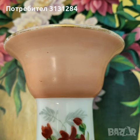 Античная рядка опалинова ваза рьчна рисувани Франция, снимка 6 - Други ценни предмети - 50699808